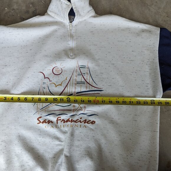 Vintage San Francisco California Collared Sweatshirt Bridge 1/4 Zip Blue - Picture 9 of 11